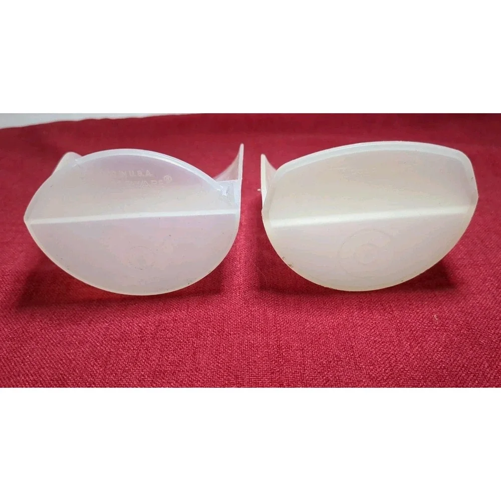 Set of 2 VTG Tupperware Rocker Scoops Clear/sheer